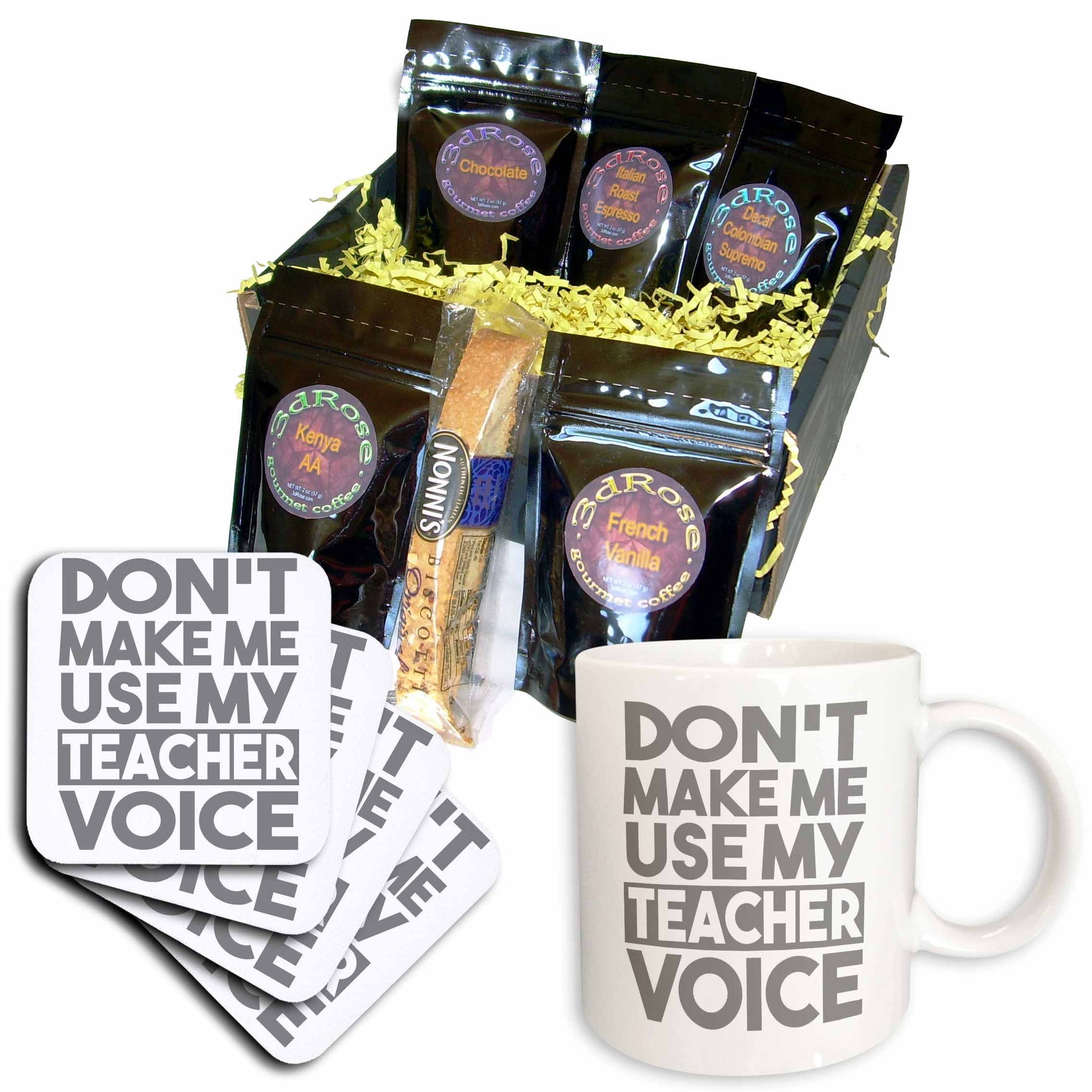 3dRose Don’t Make Me Use My Teacher Voice - Coffee Gift Baskets (cgb_325915) - Coffee Gift Basket - Coffee Gift Basket