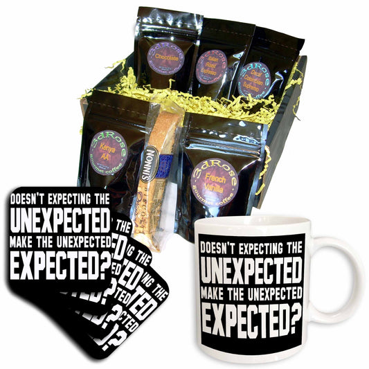 3dRose Doesn’t Expecting The Unexpected Make The Unexpected... - Coffee Gift Baskets (cgb_325924) - Coffee Gift Basket - Coffee Gift Basket