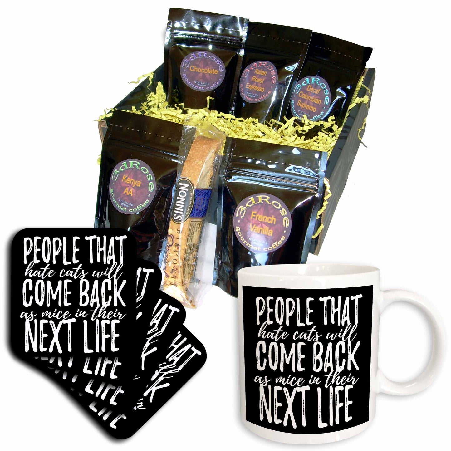 3dRose People That Hate Cats Will Come Back As Mice in Their... - Coffee Gift Baskets (cgb_325973) - Coffee Gift Basket - Coffee Gift Basket