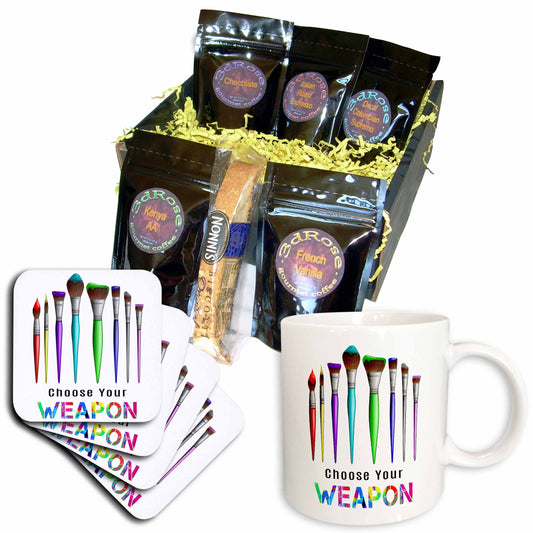 3dRose Choose Your Weapon a Group of Artist Brushes for Painting. - Coffee Gift Baskets (cgb_326020) - Coffee Gift Basket - Coffee Gift Basket
