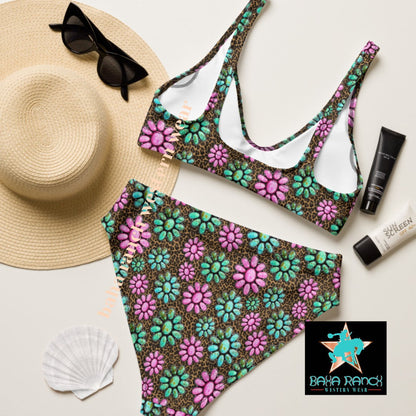 Baha Ranch Yeehaw Pink Turquoise Bikini - - Swim Wear