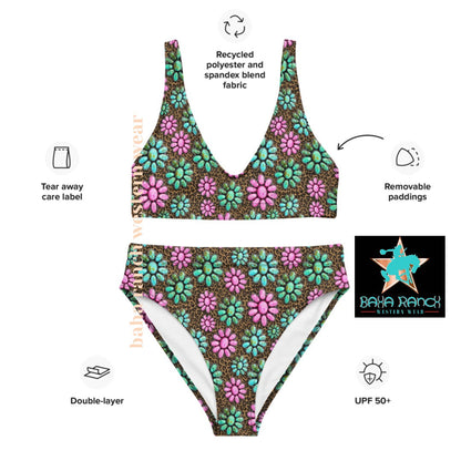 Baha Ranch Yeehaw Pink Turquoise Bikini - - Swim Wear
