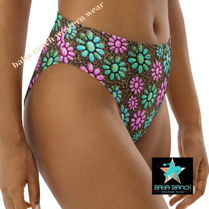 Baha Ranch Yeehaw Pink Turquoise Cowgirl Bikini Bottom - - Swim Wear