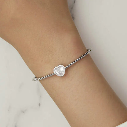 Heart-Shaped S925 Sterling Silver Bracelet Kia Day Design