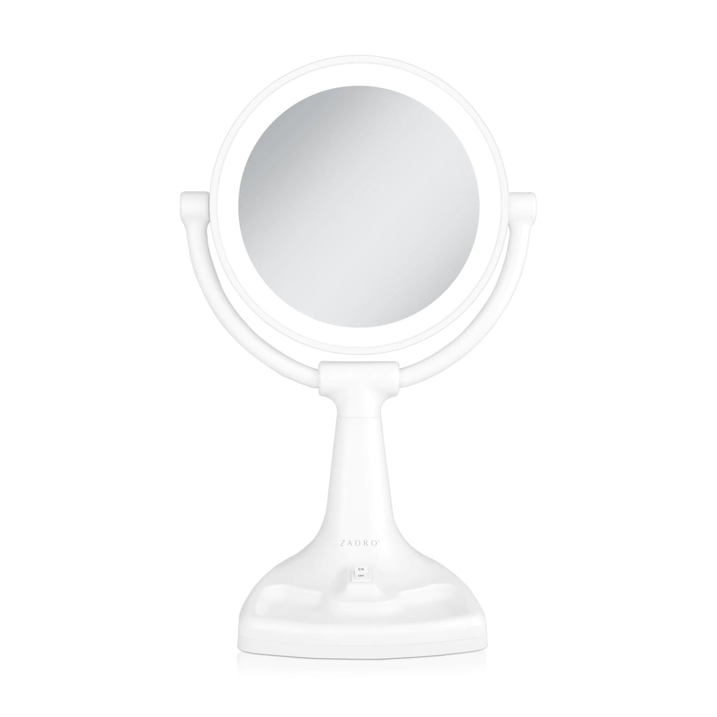 Zadro 11" Fluorescent Lighted Makeup Mirror with 10X/1X Magnification and Tray - - Mirror