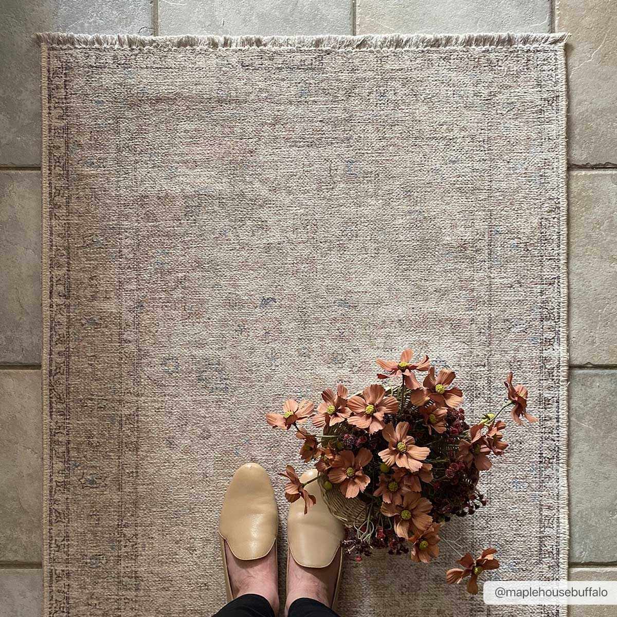 Cream Holi-2301 Washable Area Rug - - Rugs