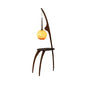 Curved Mantis Arm Floor Lamp - D 22.4" x H 39.4" D 57cm x H 100cm Walnut color & Gradient Amber - Floor Lamp