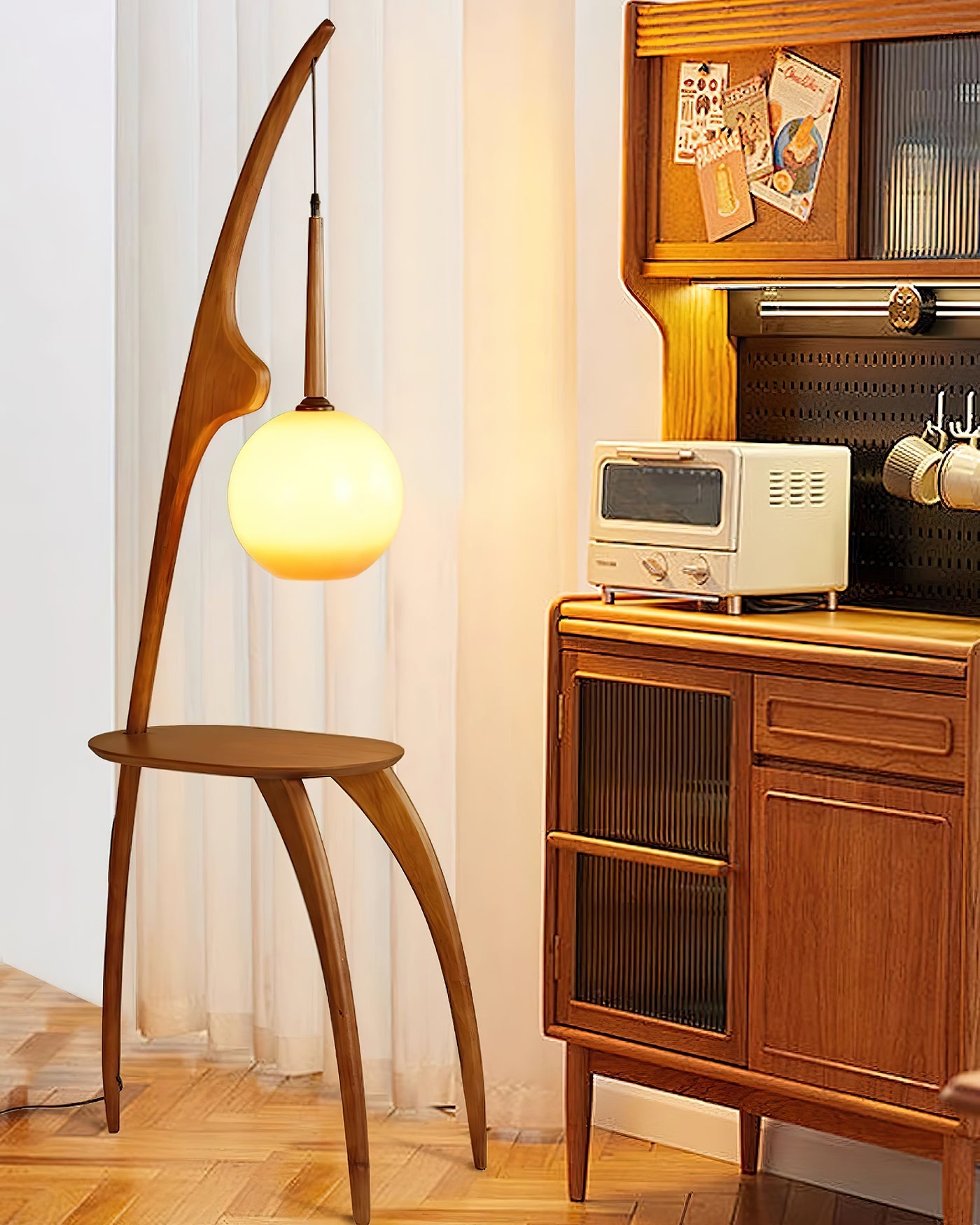 Curved Mantis Arm Floor Lamp - - Floor Lamp