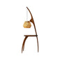 Curved Mantis Arm Floor Lamp - D 22.4" x H 39.4" D 57cm x H 100cm Walnut color & Light Brown - Floor Lamp