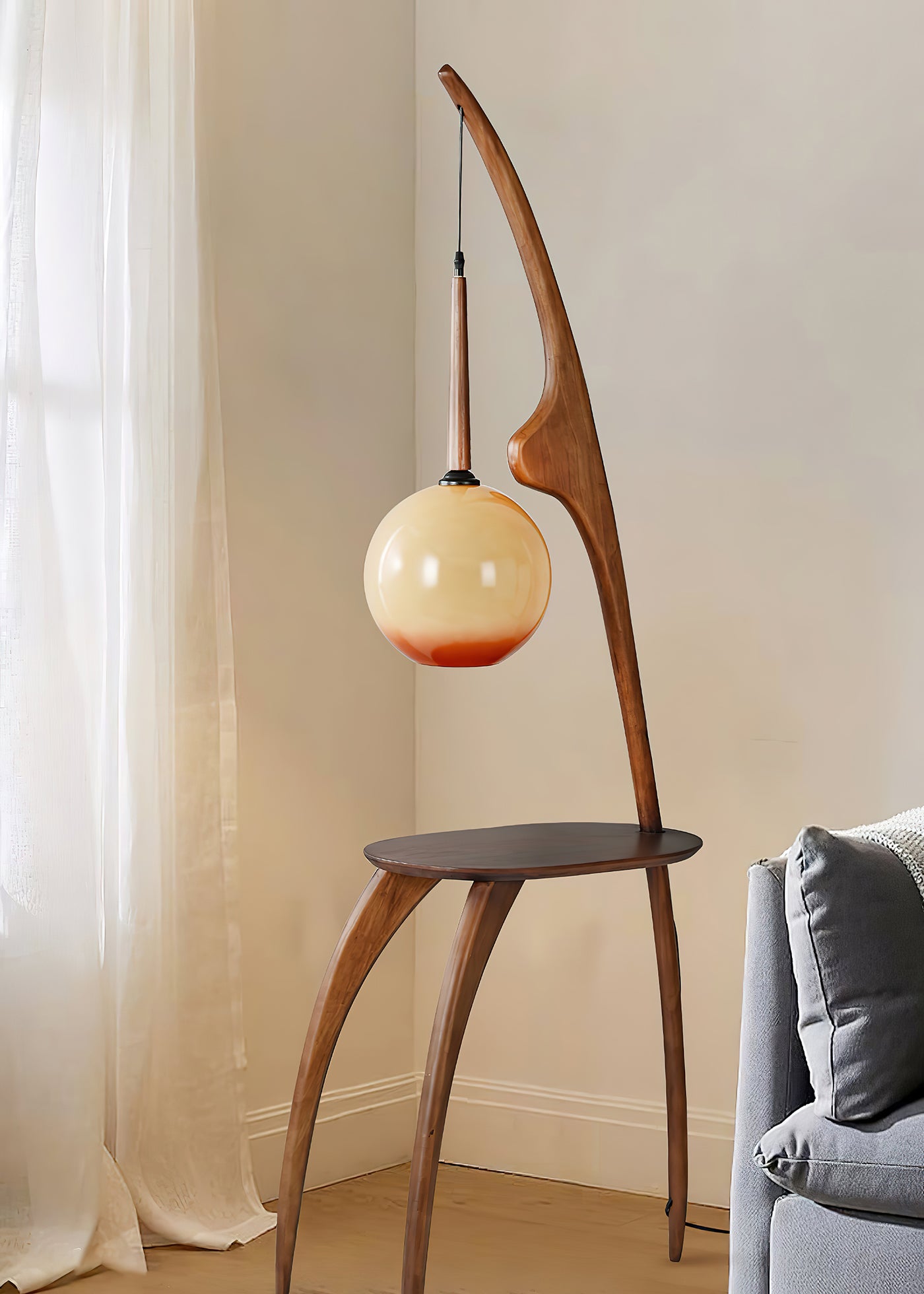 Curved Mantis Arm Floor Lamp - - Floor Lamp