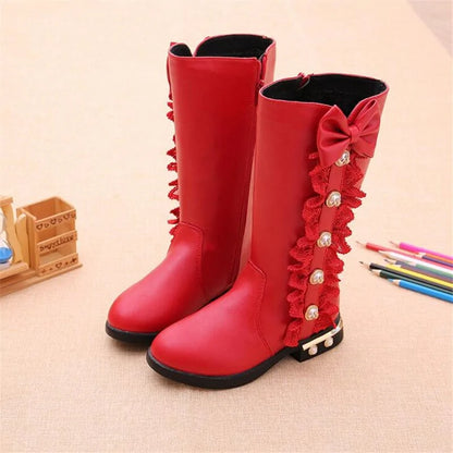 Girls Autumn Winter Boots Red