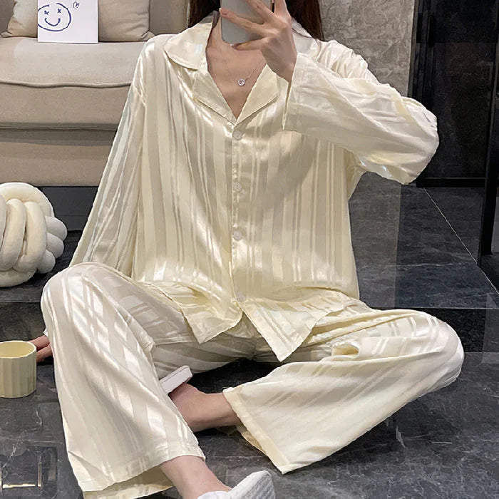 Silk Striped Pajama Set