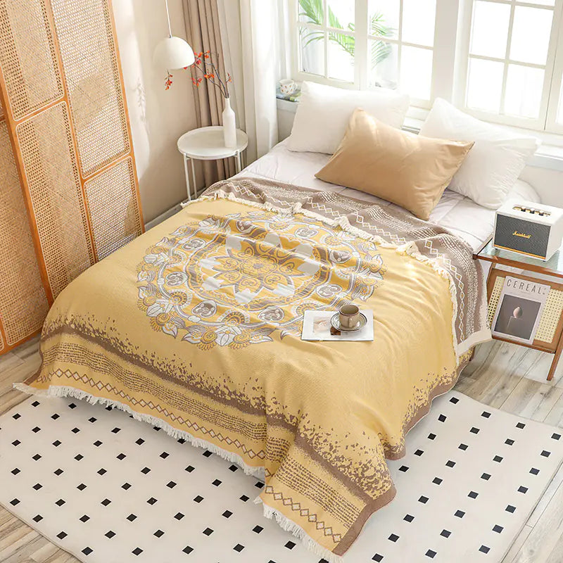 Cotton Tassel Blanket for All Seasons 