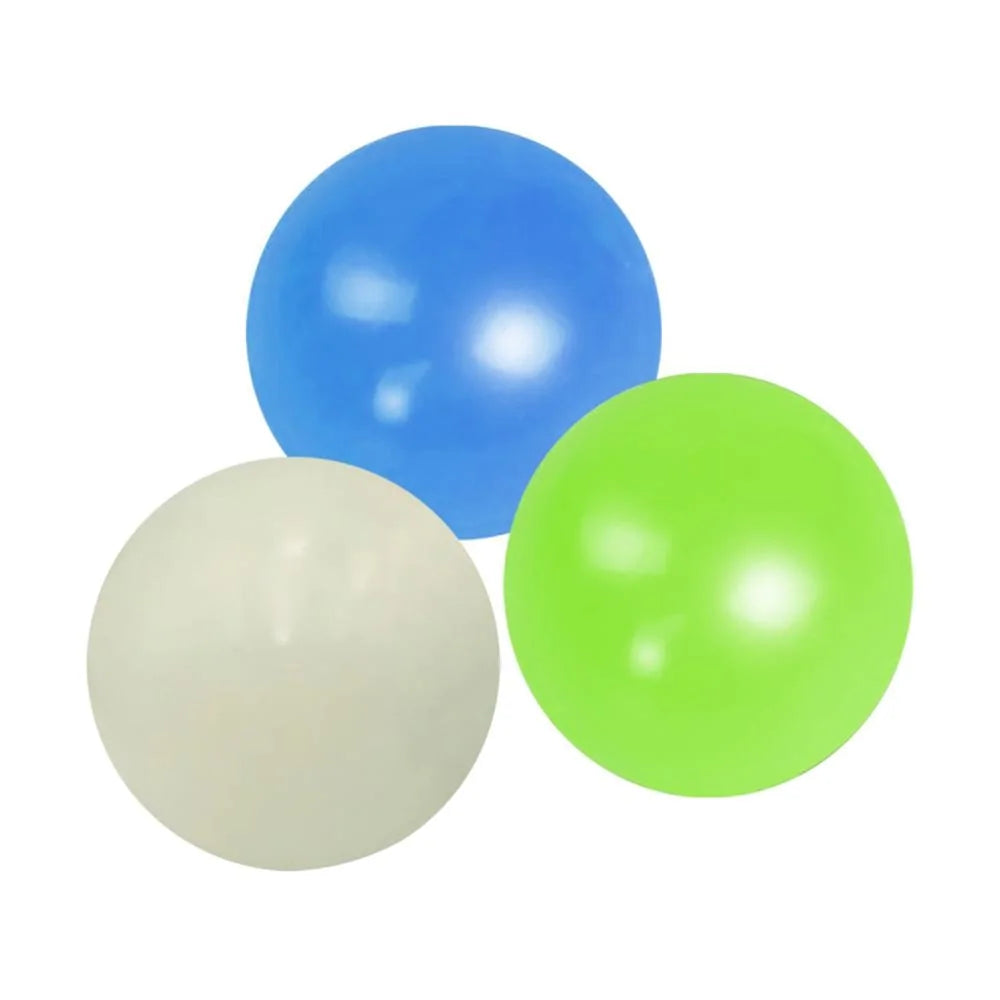 4PCs Luminous Sticky Wall Balls Stress Reliever Squishy Toys