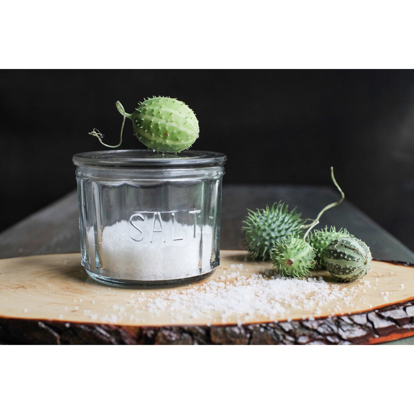 Pressed Glass Clear Salt Cellar - - Kitchen & Bath