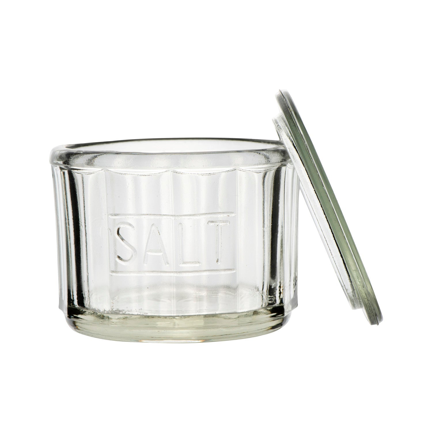 Pressed Glass Clear Salt Cellar - - Kitchen & Bath