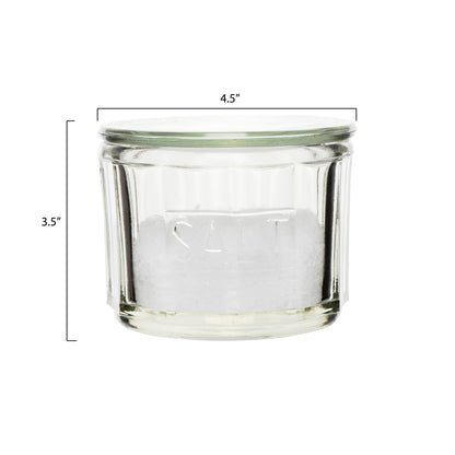 Pressed Glass Clear Salt Cellar - - Kitchen & Bath