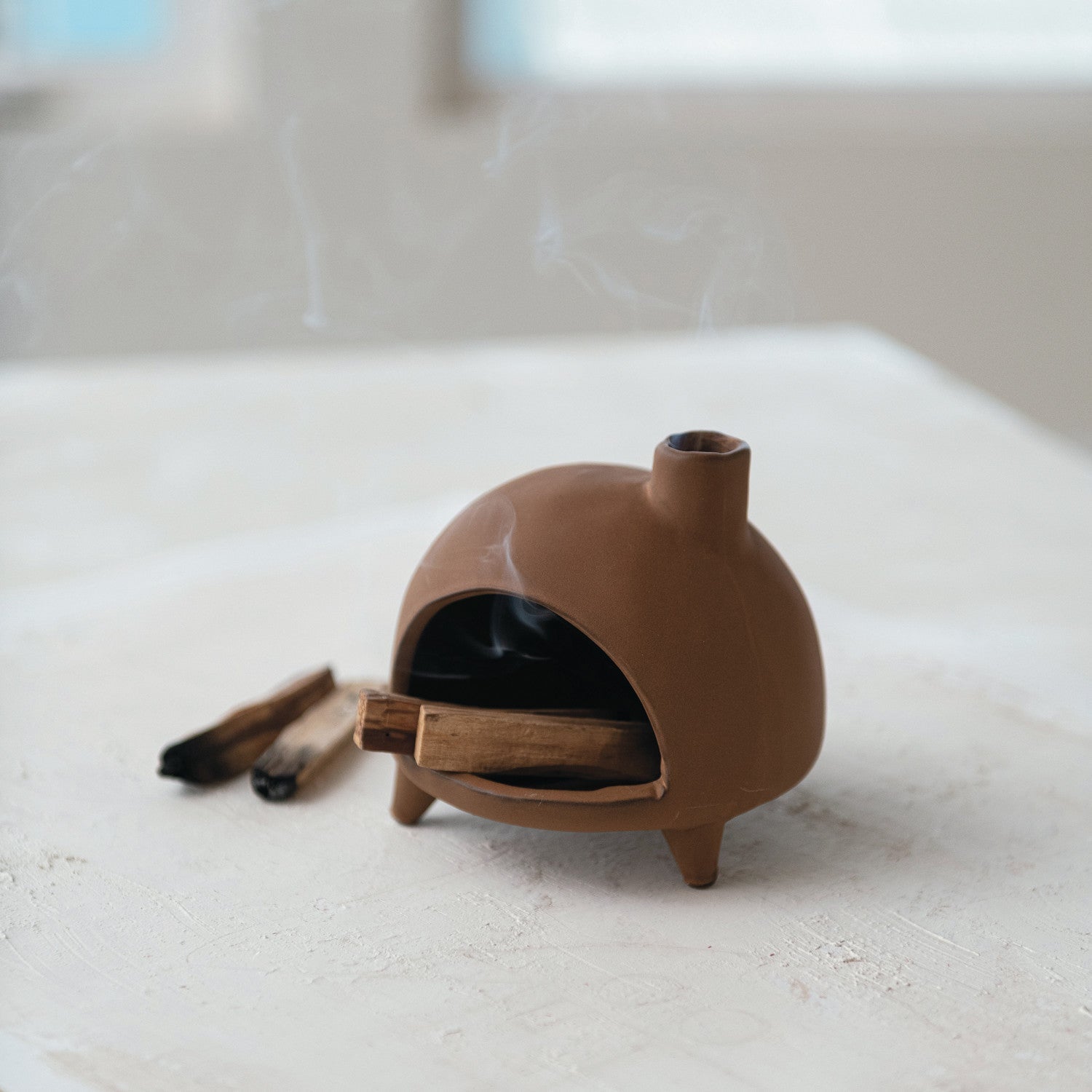 Terracotta Chimney Incense & Smudge Stick Burner - - Candles & Accessories