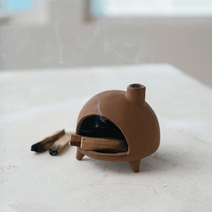 Terracotta Chimney Incense & Smudge Stick Burner - - Candles & Accessories