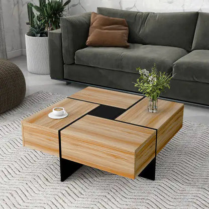 Unique Design Coffee Table With 4 Hidden Storage Compartments Kia Day Design