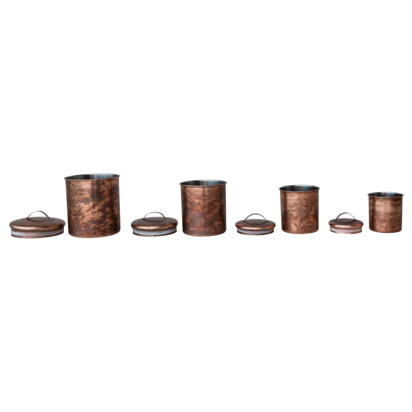 Oxidized Copper Finish Stainless Steel Canisters - - canisters