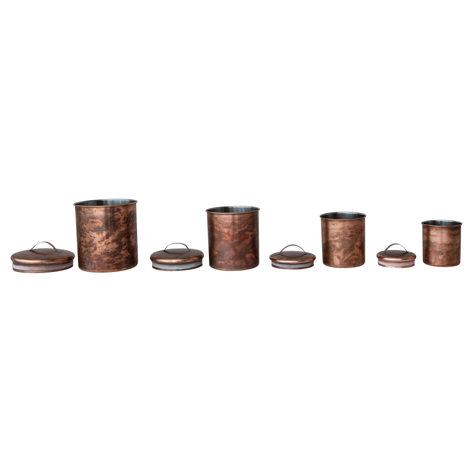 Oxidized Copper Finish Stainless Steel Canisters - - canisters