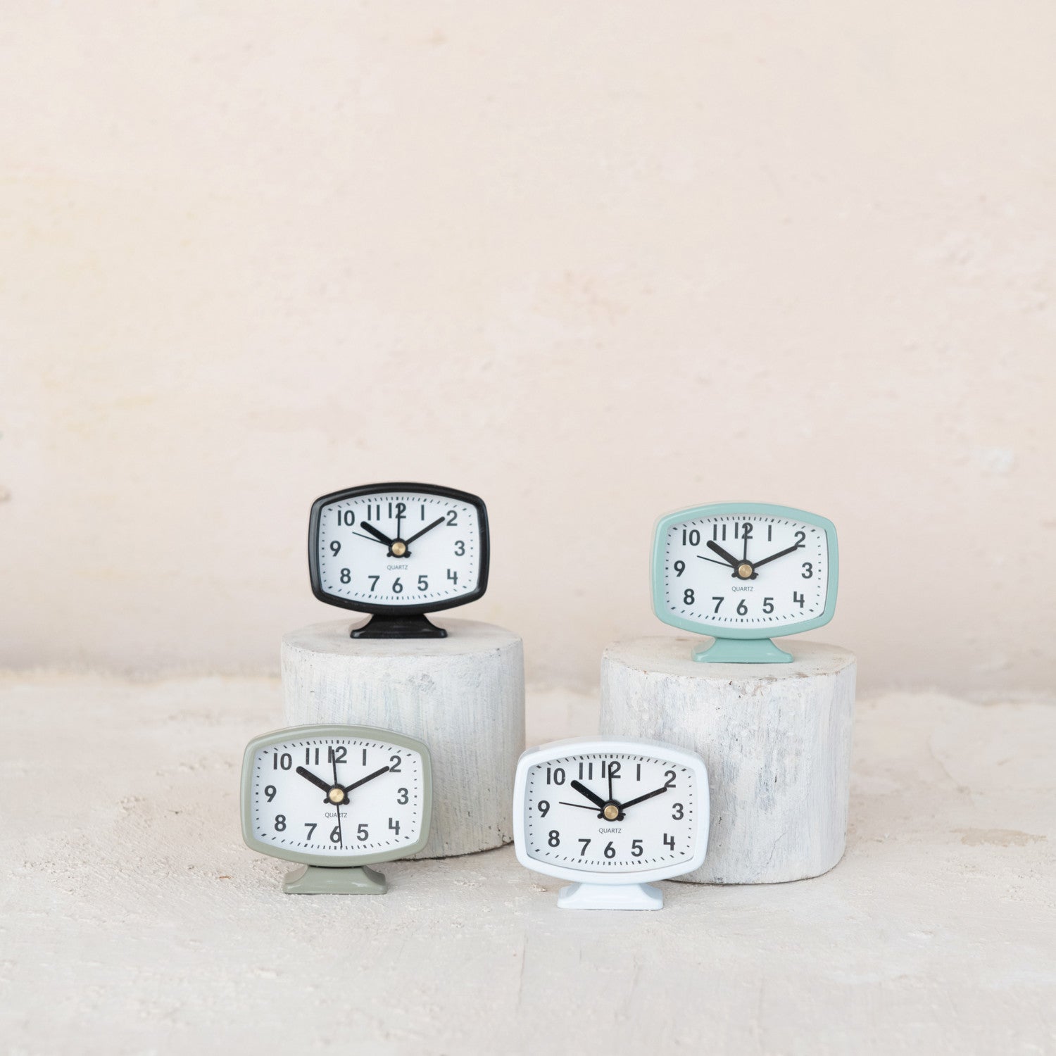 Mini Metal Footed Alarm Clock | 4 Colors - - Tabletop