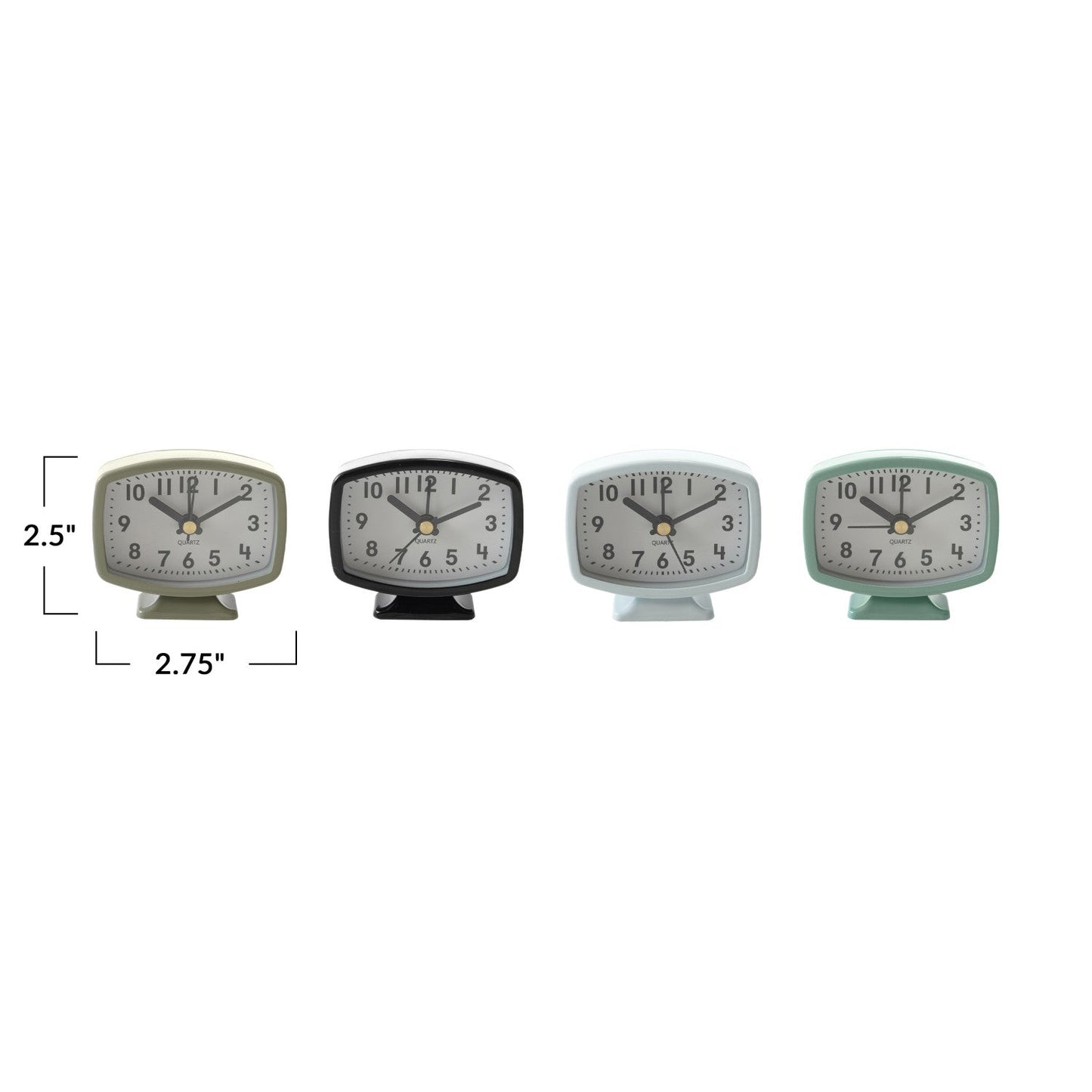Mini Metal Footed Alarm Clock | 4 Colors - - Tabletop