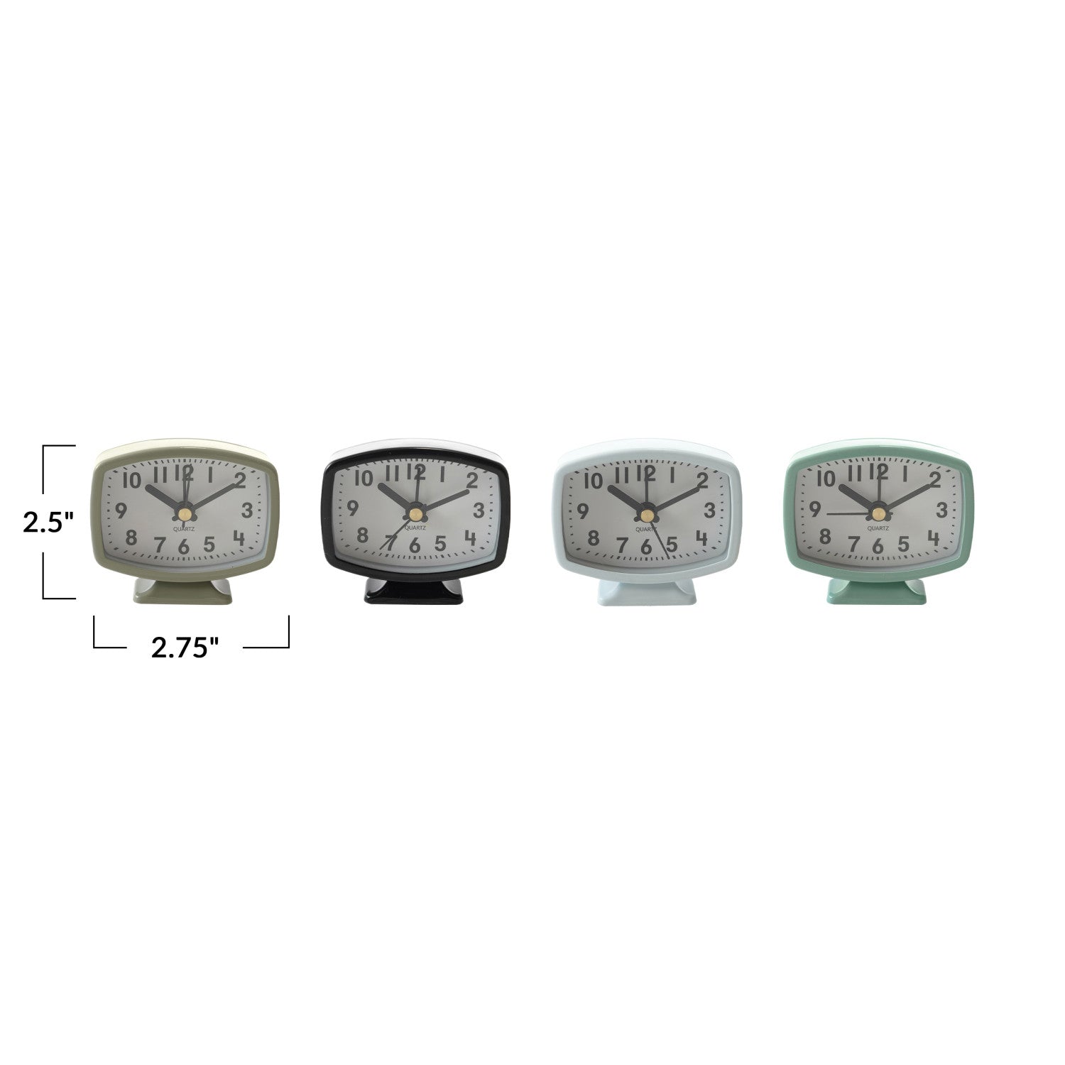 Mini Metal Footed Alarm Clock | 4 Colors - - Tabletop