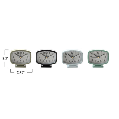 Mini Metal Footed Alarm Clock | 4 Colors - - Tabletop