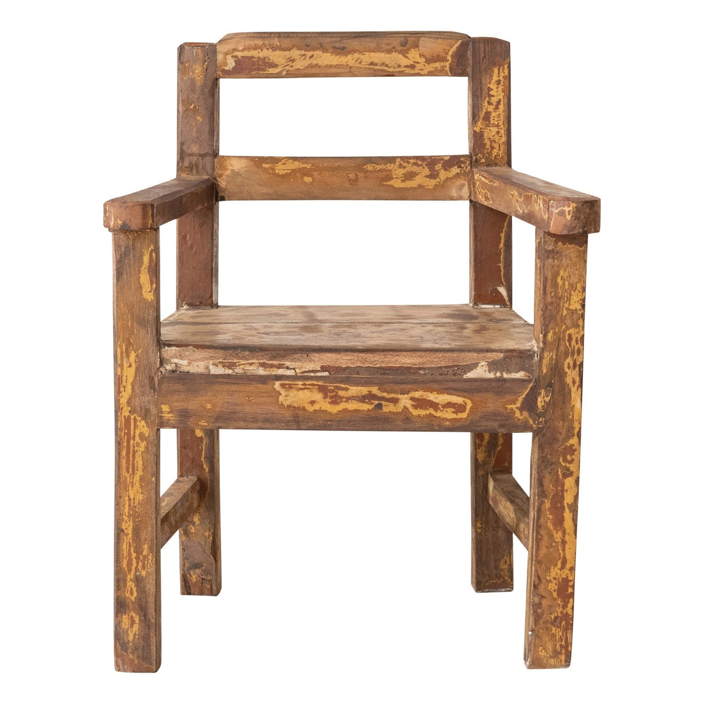 Distressed Reclaimed Wood Mini Decorative Chair - - Furniture
