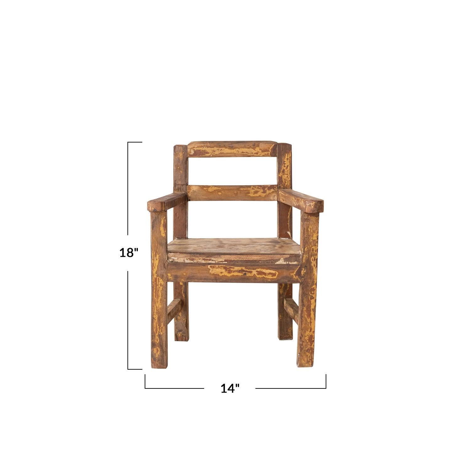 Distressed Reclaimed Wood Mini Decorative Chair - - Furniture