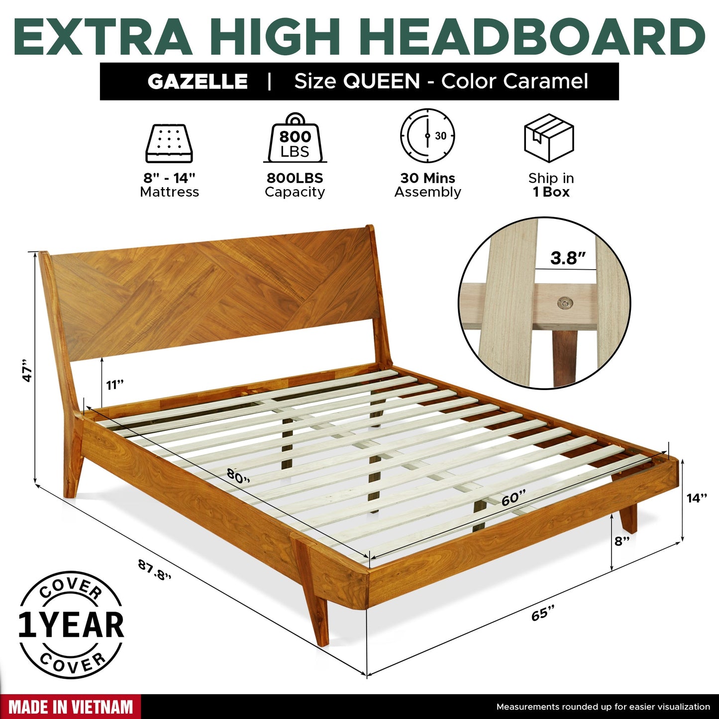 Gazelle Platform Bed Frame - - Bed Frame