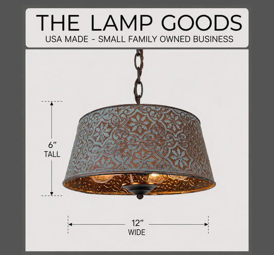 Ornate Copper Farmhouse Chandelier Lighting - - Farmhouse Lighting