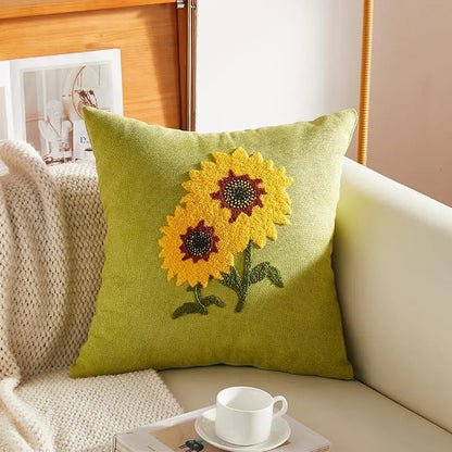 Floral Embroidered Pillow - Kia Day Design