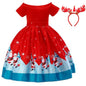 Girls Christmas Dress red blue 10T