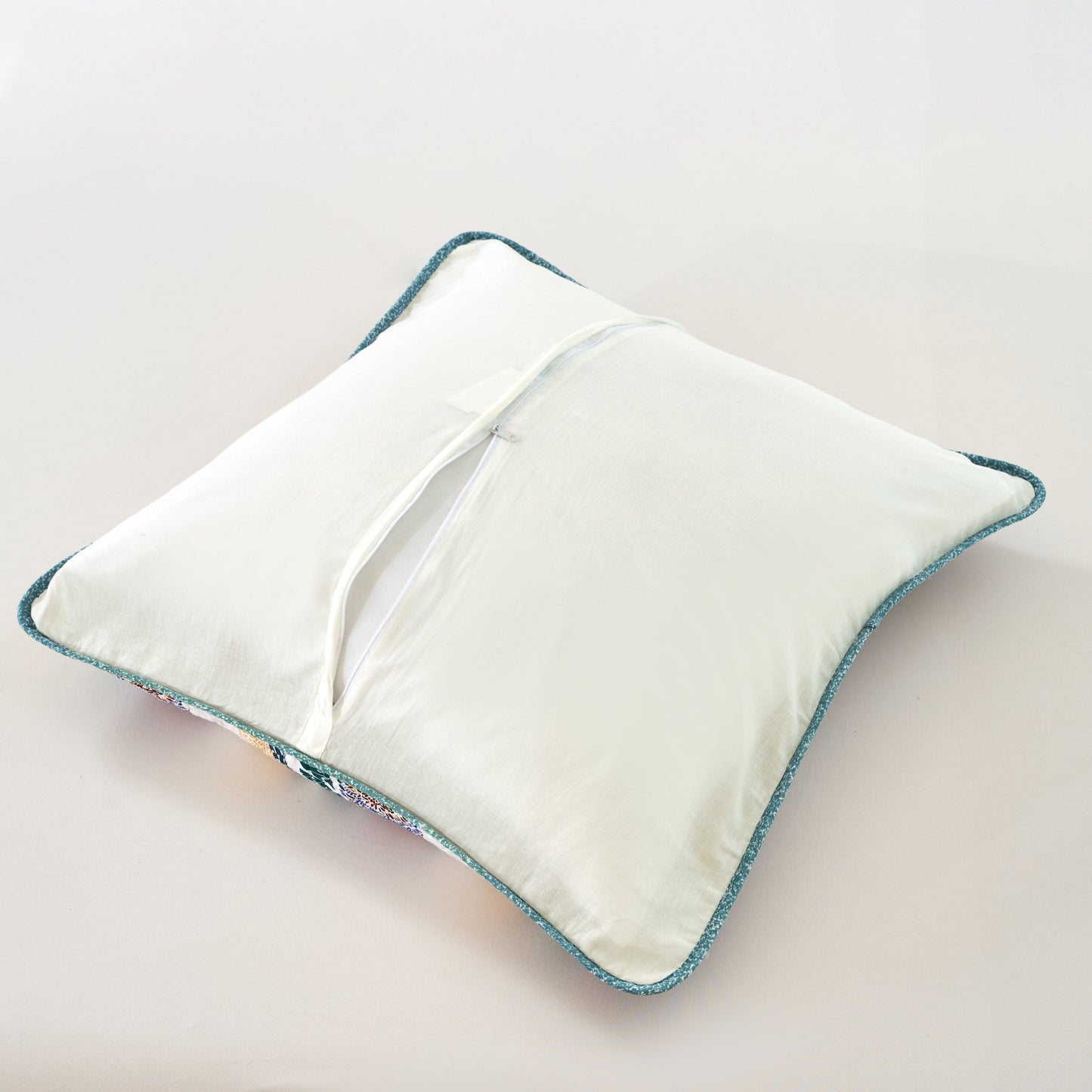 Tache Cotton Floral Jacobean Blue White Old World Garden Cushion Covers 2-Pieces (JHW-936) - - Euro Sham / Cushion Cover