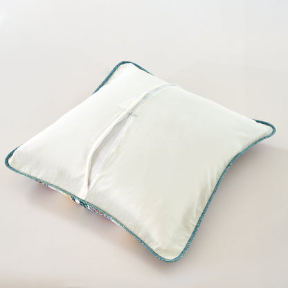 Tache Cotton Floral Jacobean Blue White Old World Garden Cushion Covers 2-Pieces (JHW-936) - - Euro Sham / Cushion Cover