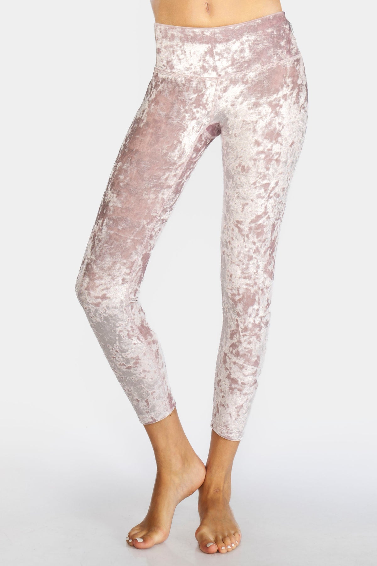 Velvet Cropped Leggings Made in USA - LAVENDER - Leggings