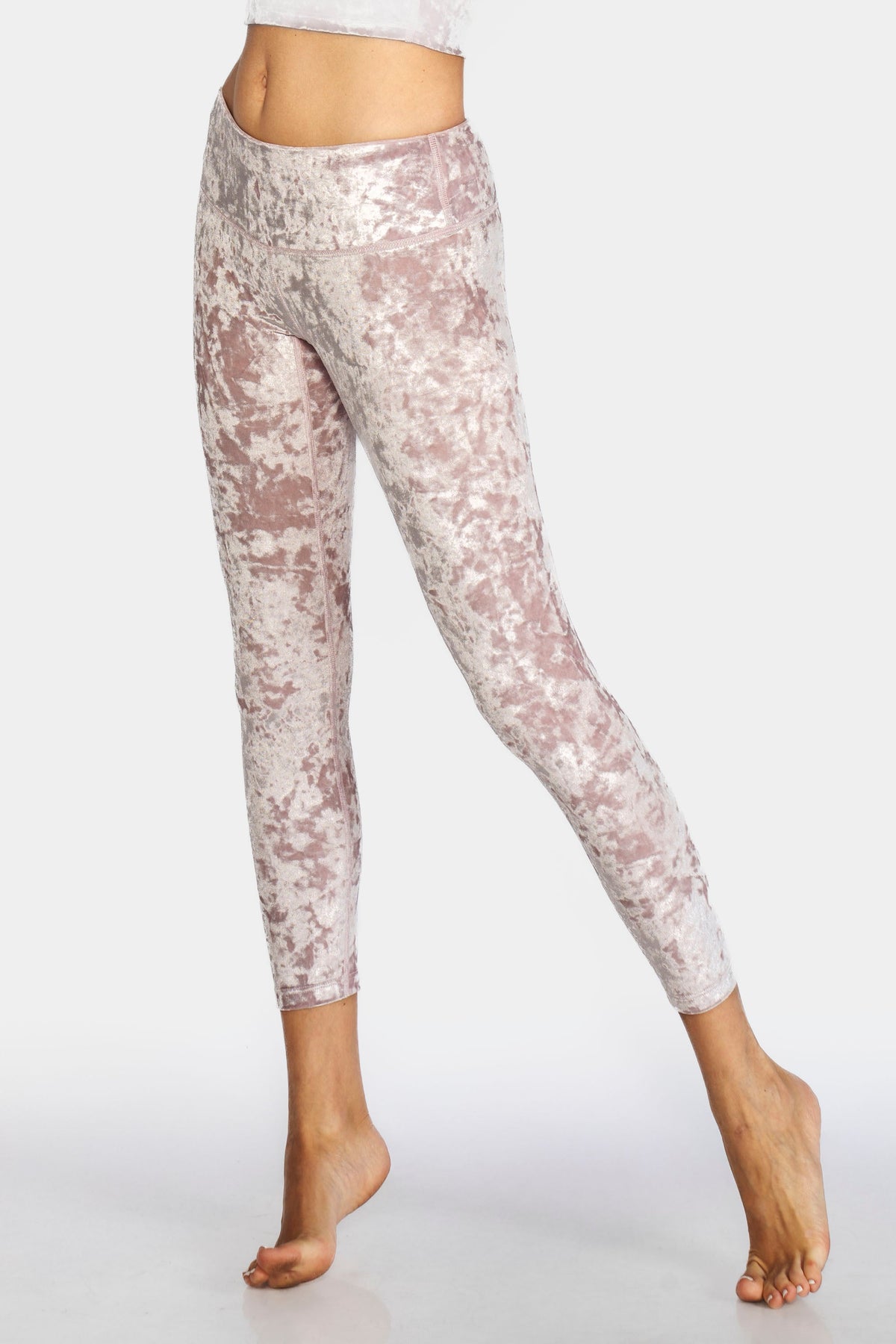Velvet Cropped Leggings Made in USA - - Leggings