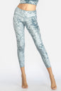 Velvet Cropped Leggings Made in USA - BLUE - Leggings