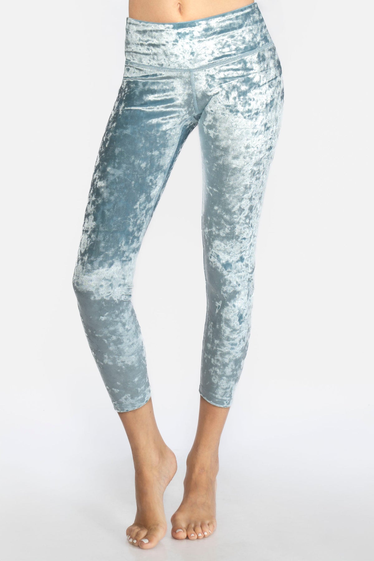 Velvet Cropped Leggings Made in USA - - Leggings