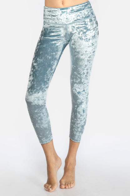Velvet Cropped Leggings Made in USA - - Leggings