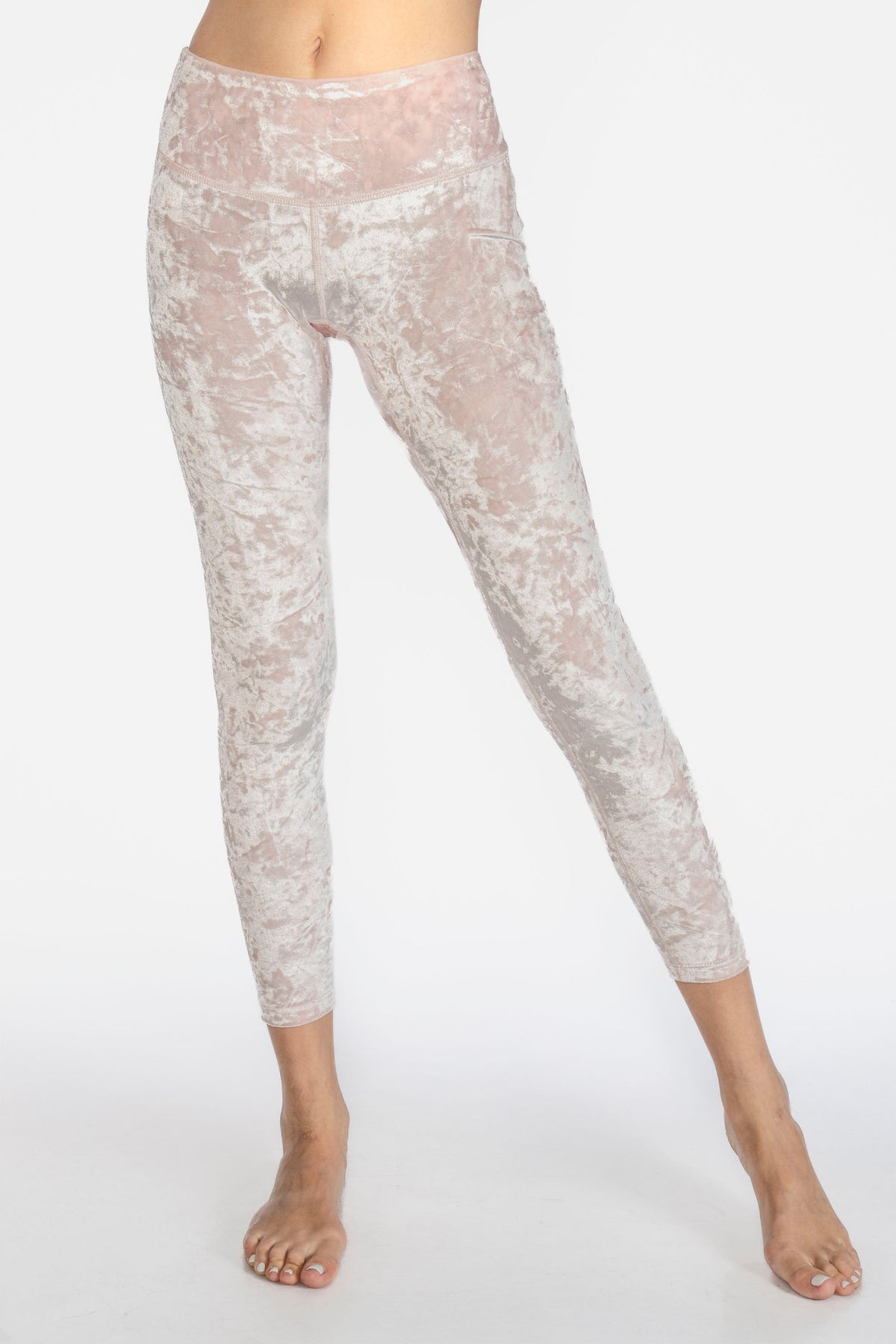 Velvet Cropped Leggings Made in USA - - Leggings