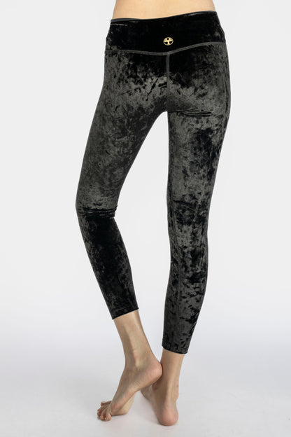 Velvet Cropped Leggings Made in USA - - Leggings