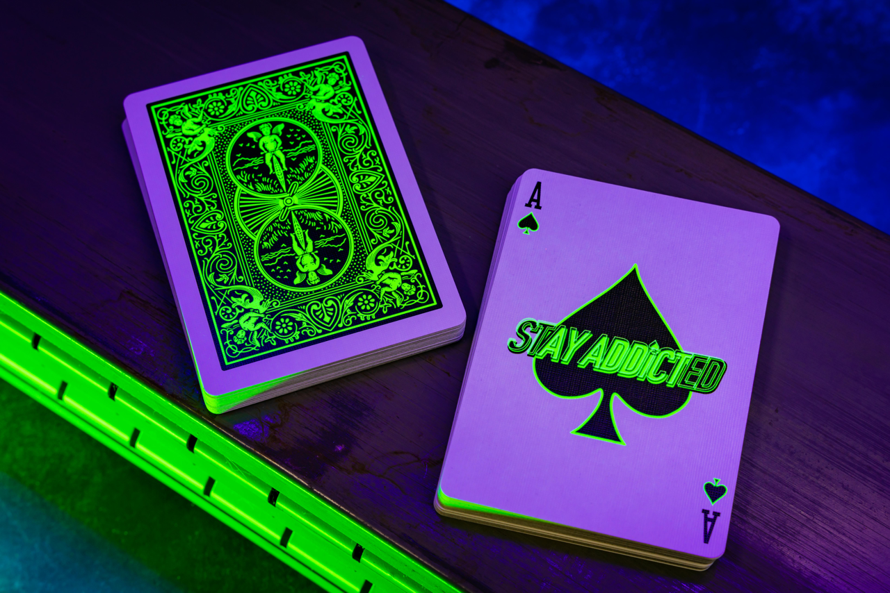 Bicycle Neon Rider Back Green-Glo Deck Playing Cards- Card-Addiction.com- {{Product type}}