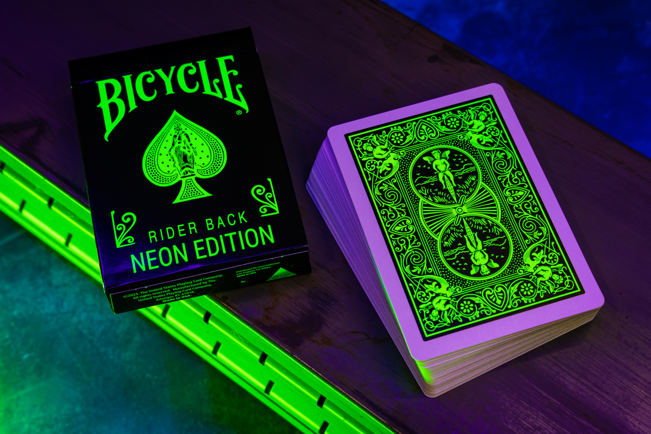 Bicycle Neon Rider Back Green-Glo Deck Playing Cards- Card-Addiction.com- {{Product type}}