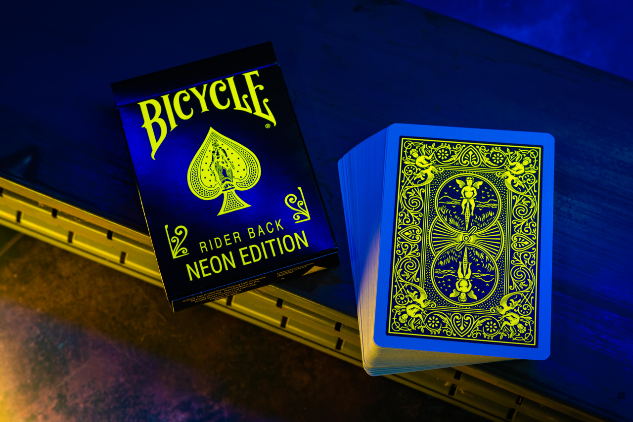 Bicycle Neon Rider Back Yellow-Starburst Deck Playing Cards- Card-Addiction.com- {{Product type}}