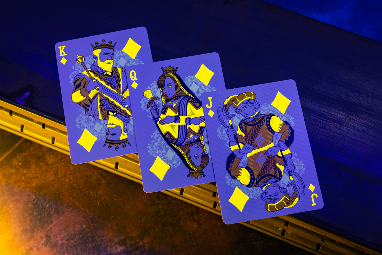 Bicycle Neon Rider Back Yellow-Starburst Deck Playing Cards- Card-Addiction.com- {{Product type}}