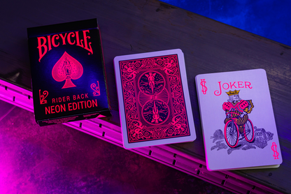 Bicycle Neon Rider Back Star-Fire Pink Deck Playing Cards